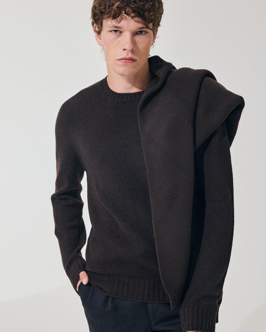 Scaglione ROUND NECK SOFT HYBRD CASHMERE EBANO