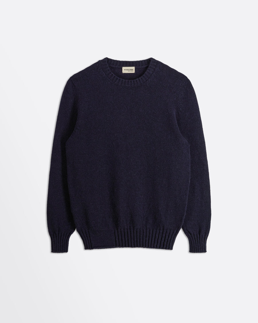 Scaglione ROUND NECK SOFT HYBRD CASHMERE NAVY