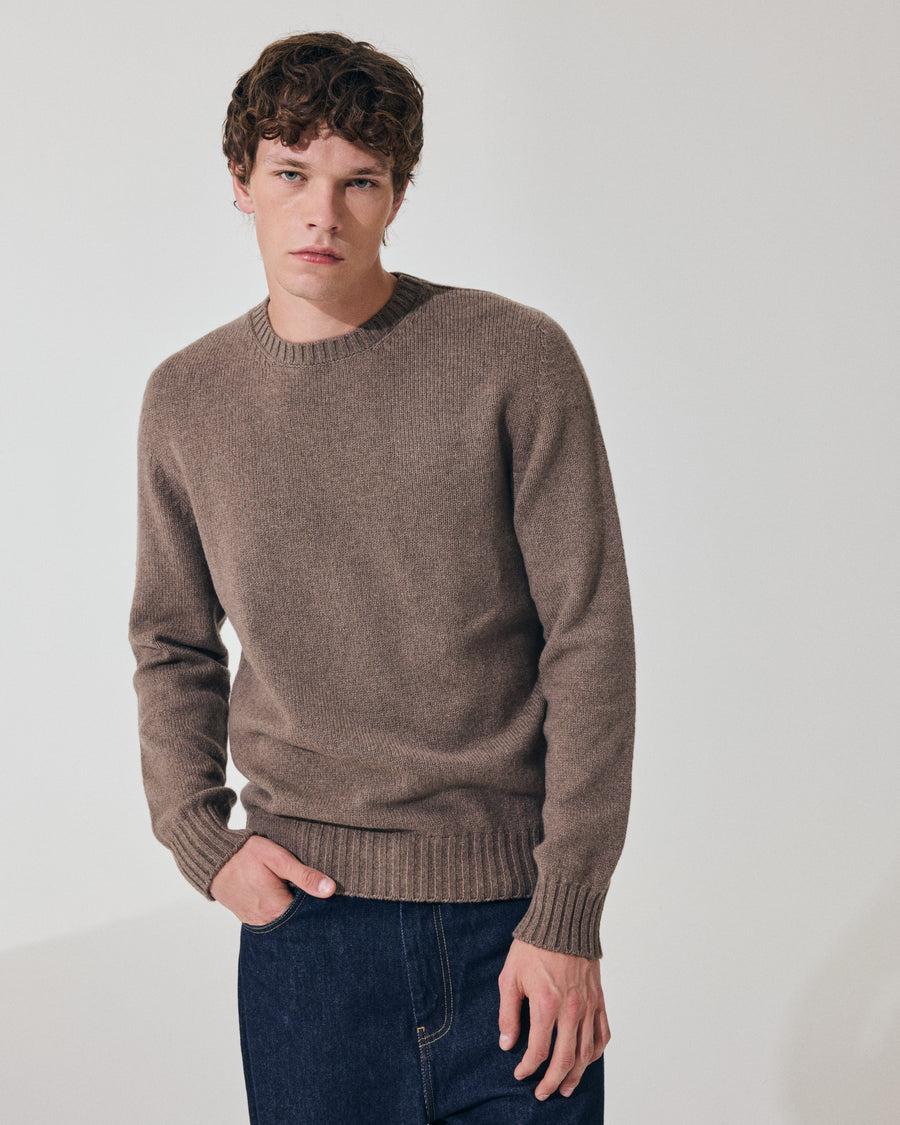 Scaglione ROUND NECK SOFT HYBRD CASHMERE TAUPE