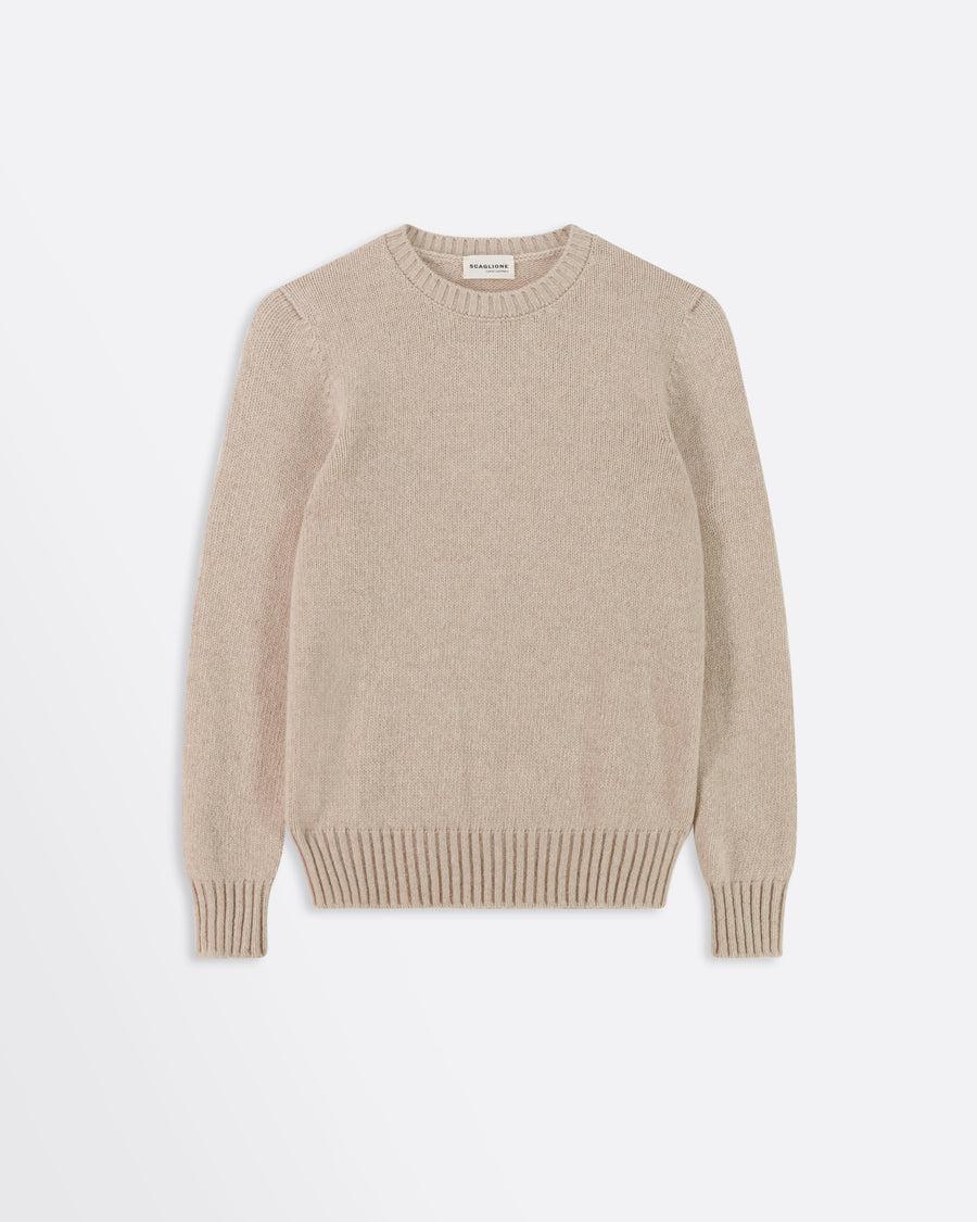 Scaglione ROUND NECK SOFT HYBRID CASHMERE BEIGE