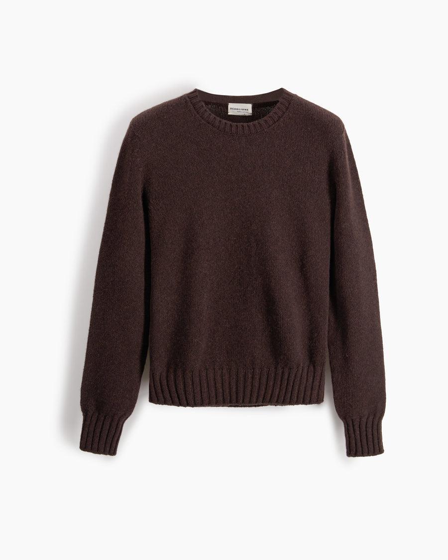 Scaglione ROUND NECK SOFT HYBRID CASHMERE EBANO