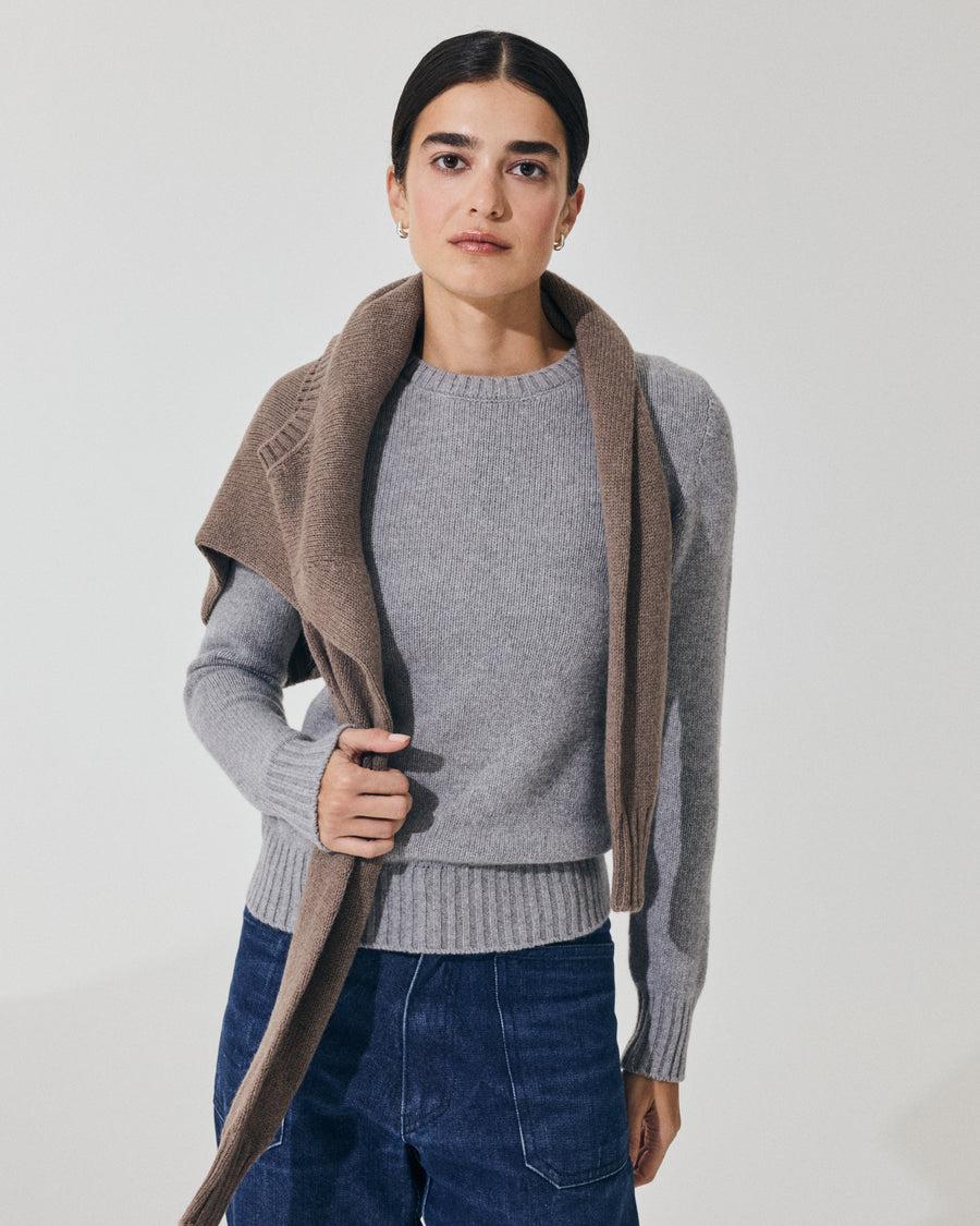 Scaglione ROUND NECK SOFT HYBRID CASHMERE GREY