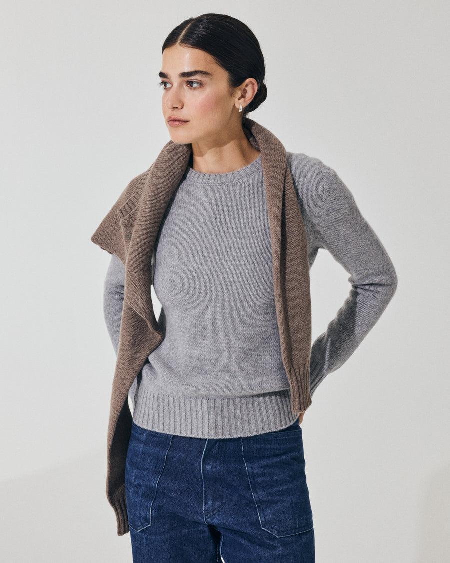 Scaglione ROUND NECK SOFT HYBRID CASHMERE GREY