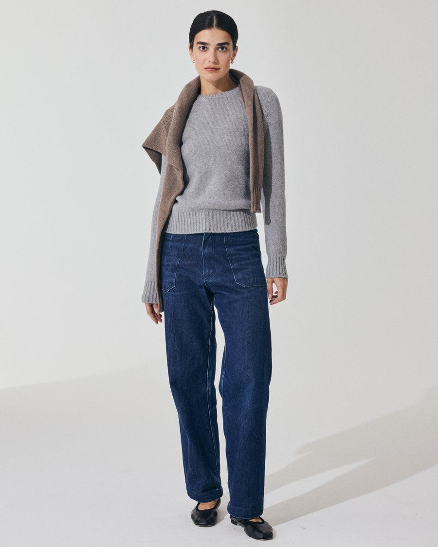 Scaglione ROUND NECK SOFT HYBRID CASHMERE GREY