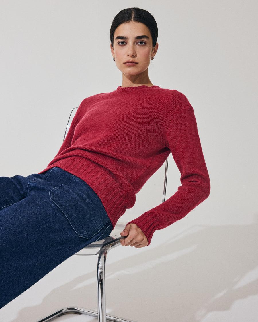 Scaglione ROUND NECK SOFT HYBRID CASHMERE MAGENTA