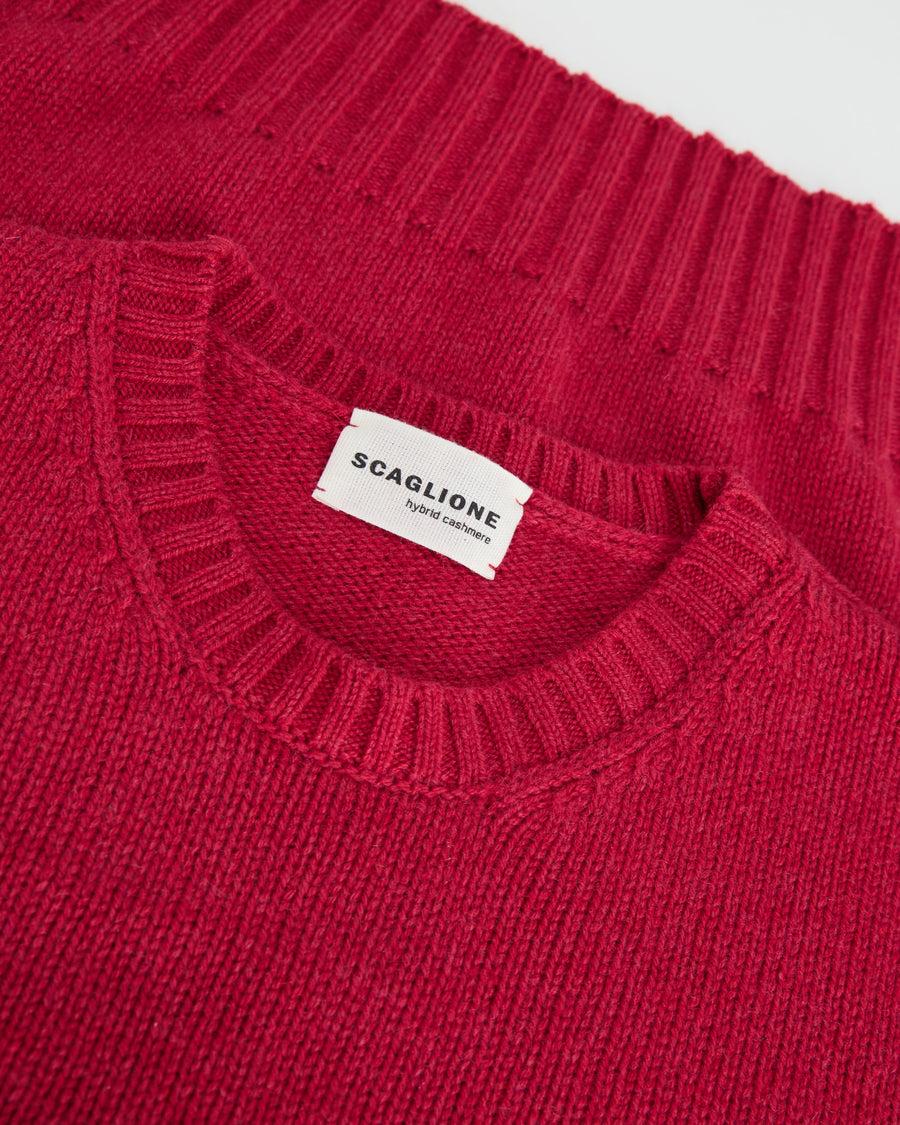 Scaglione ROUND NECK SOFT HYBRID CASHMERE MAGENTA