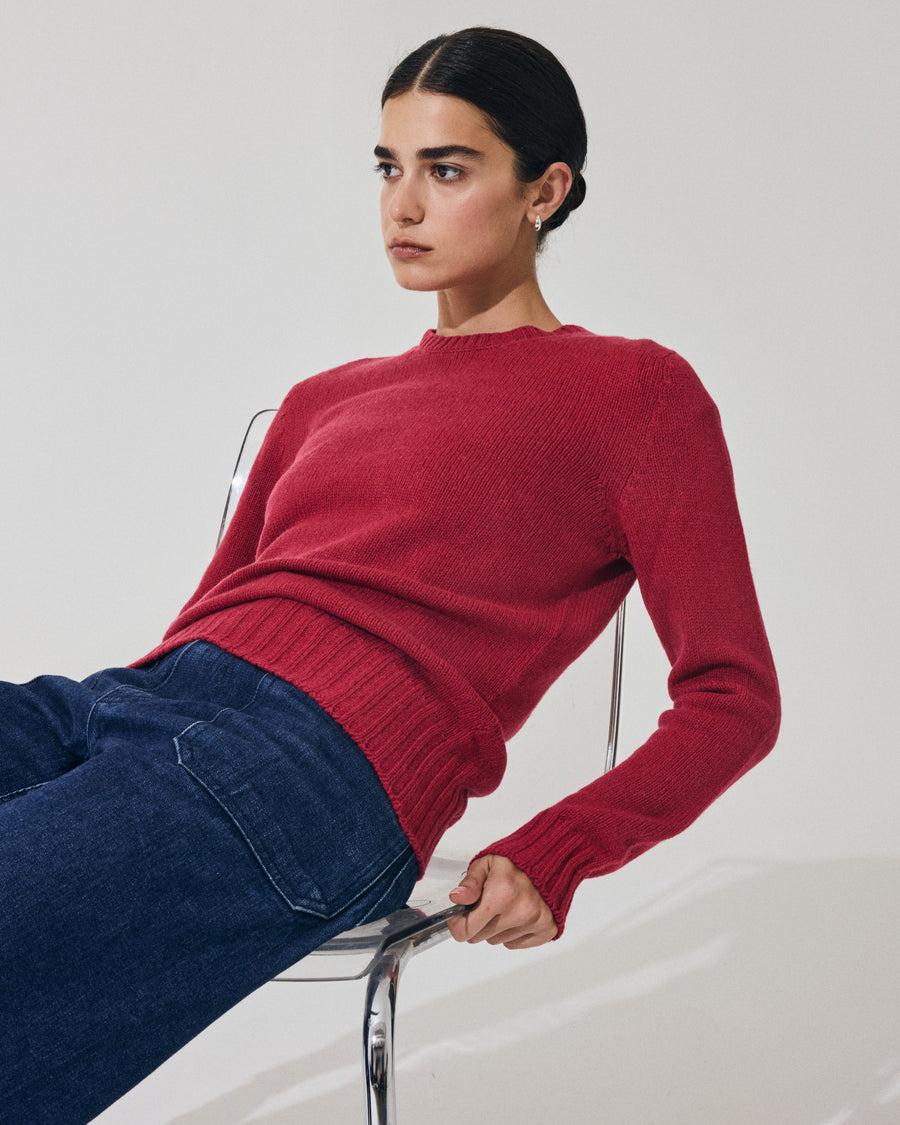 Scaglione ROUND NECK SOFT HYBRID CASHMERE MAGENTA