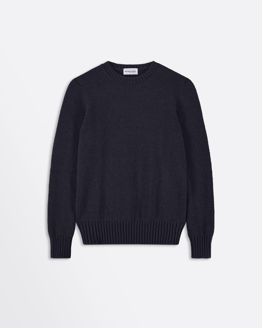 Scaglione ROUND NECK SOFT HYBRID CASHMERE NAVY
