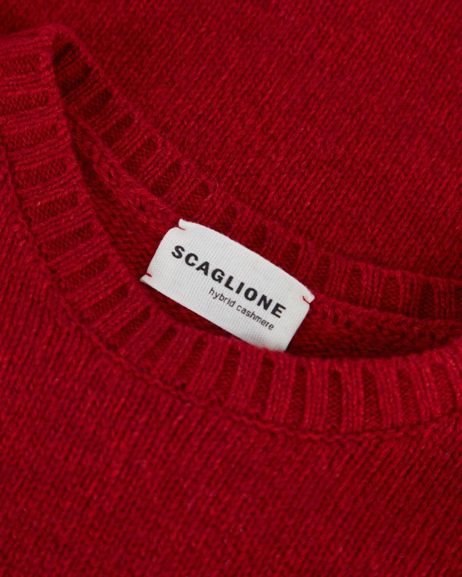 Scaglione ROUND NECK SOFT HYBRID CASHMERE RED