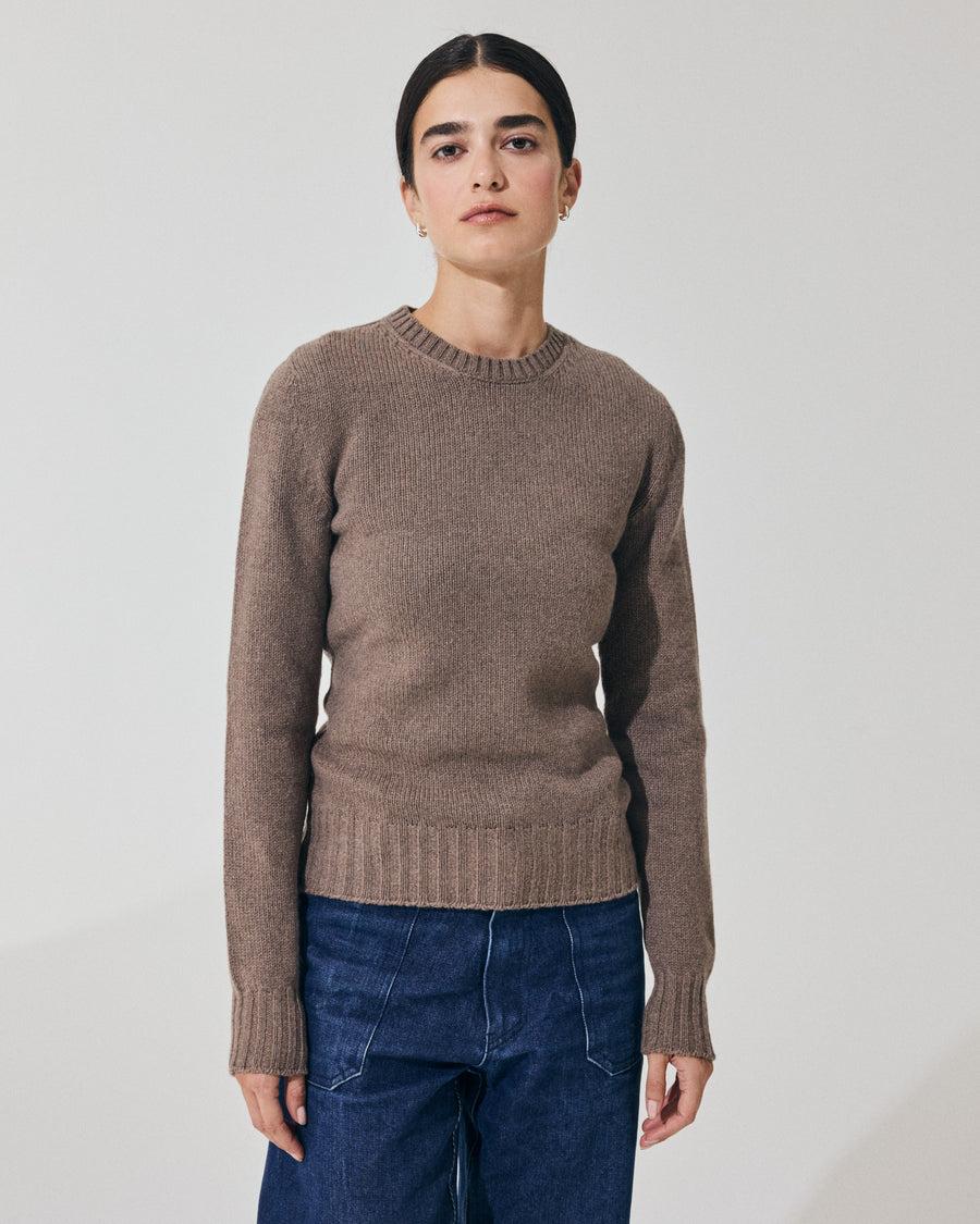 Scaglione ROUND NECK SOFT HYBRID CASHMERE TAUPE