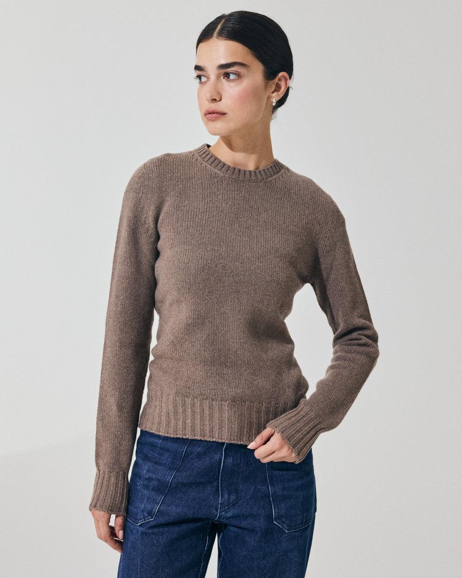 Scaglione ROUND NECK SOFT HYBRID CASHMERE TAUPE