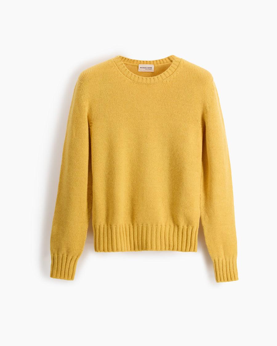 Scaglione ROUND NECK SOFT HYBRID CASHMERE YELLOW