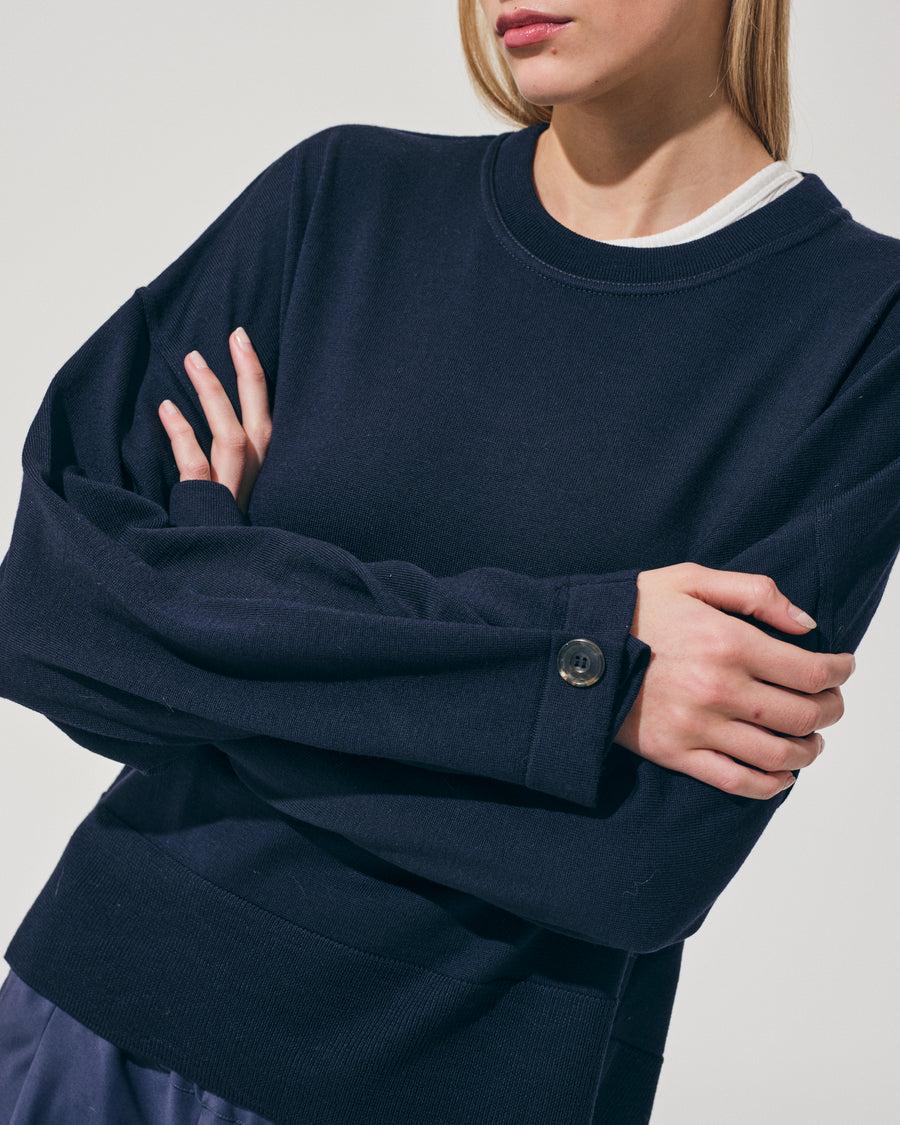 Scaglione ROUND NECK SWEATSHIRT NAVY