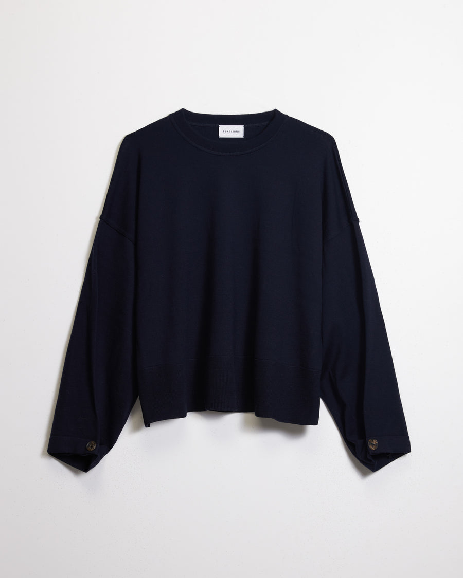 Scaglione ROUND NECK SWEATSHIRT NAVY