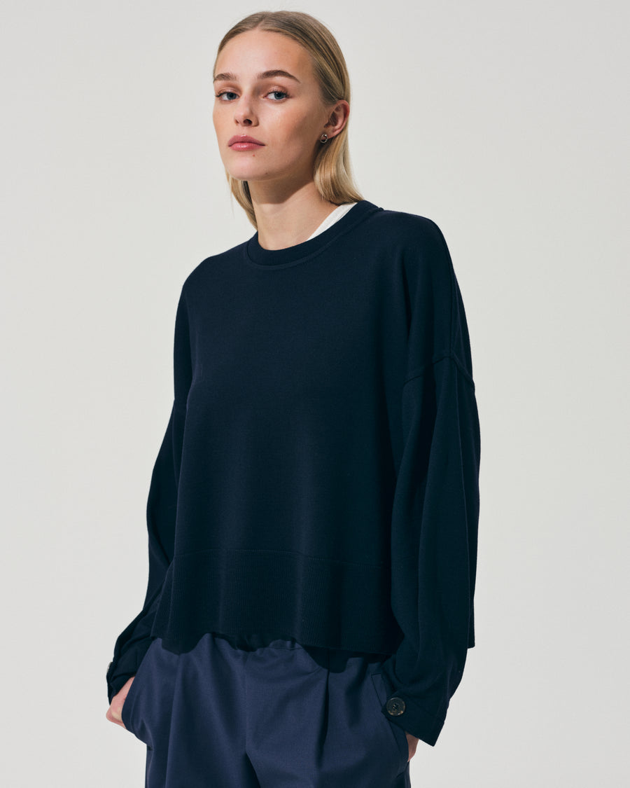 Scaglione ROUND NECK SWEATSHIRT NAVY
