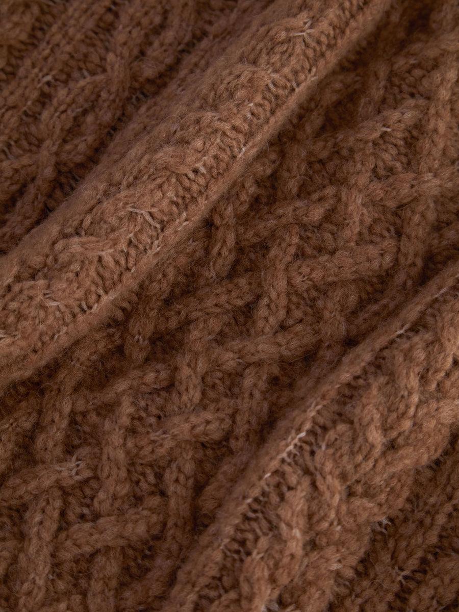 Scaglione ROUND NECKCOLLO OVER PUNTO ARAN CARAMEL