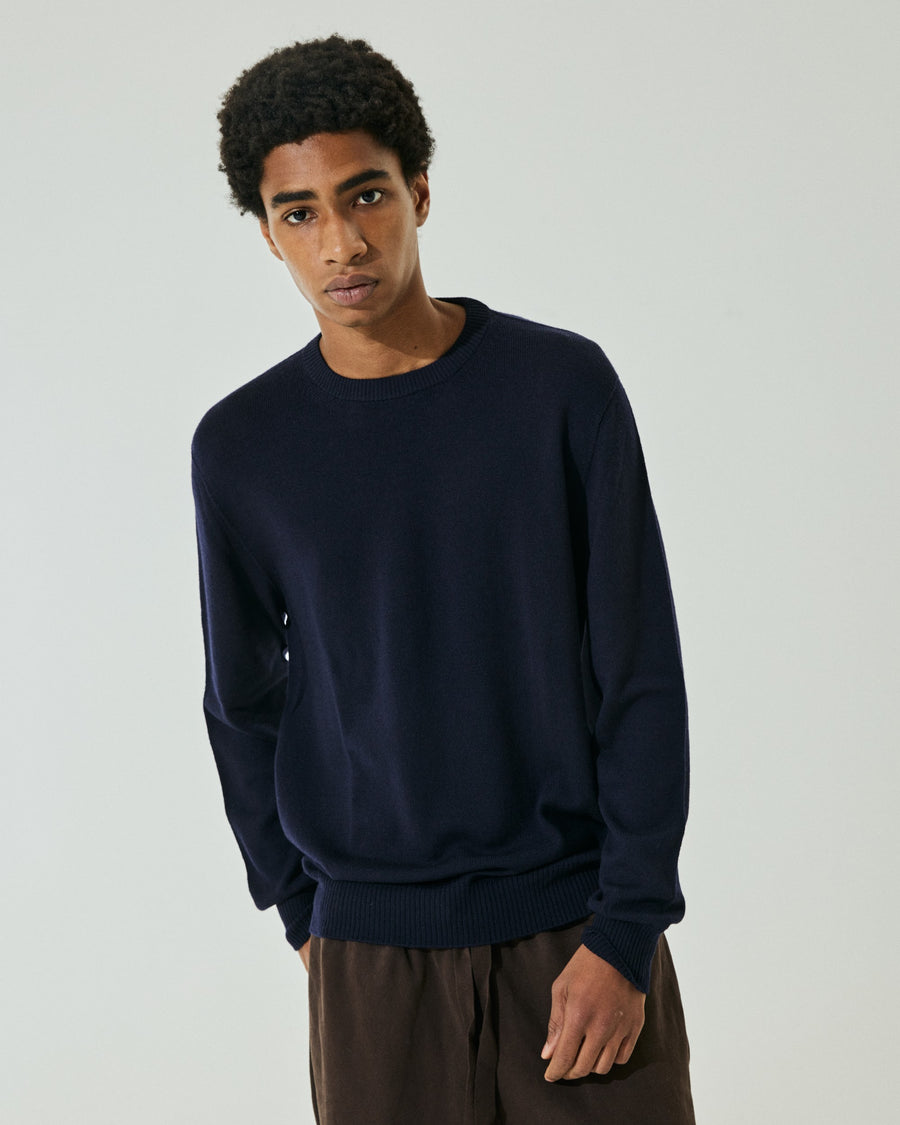 Scaglione ROUNDNECK SEAMLESS MERINO NAVY