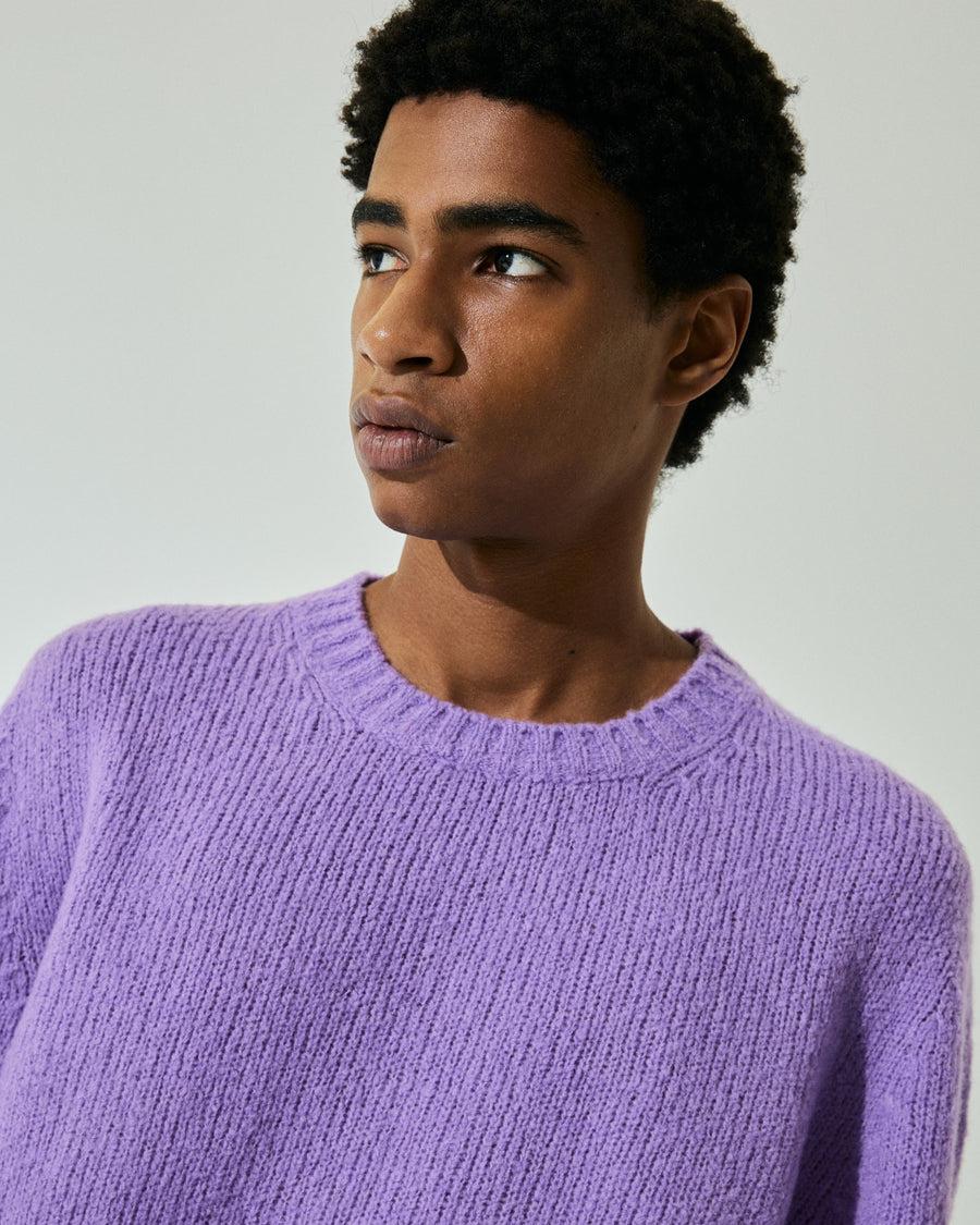 Scaglione ROUNDNECK SEAMLESS PUFFED CASHMERE LILAC