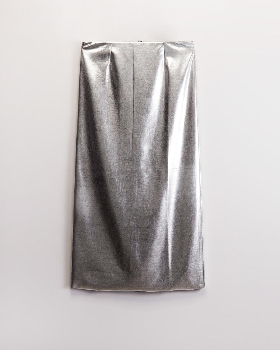 Scaglione SKIRT METAL TUBINO LUNGA SILVER