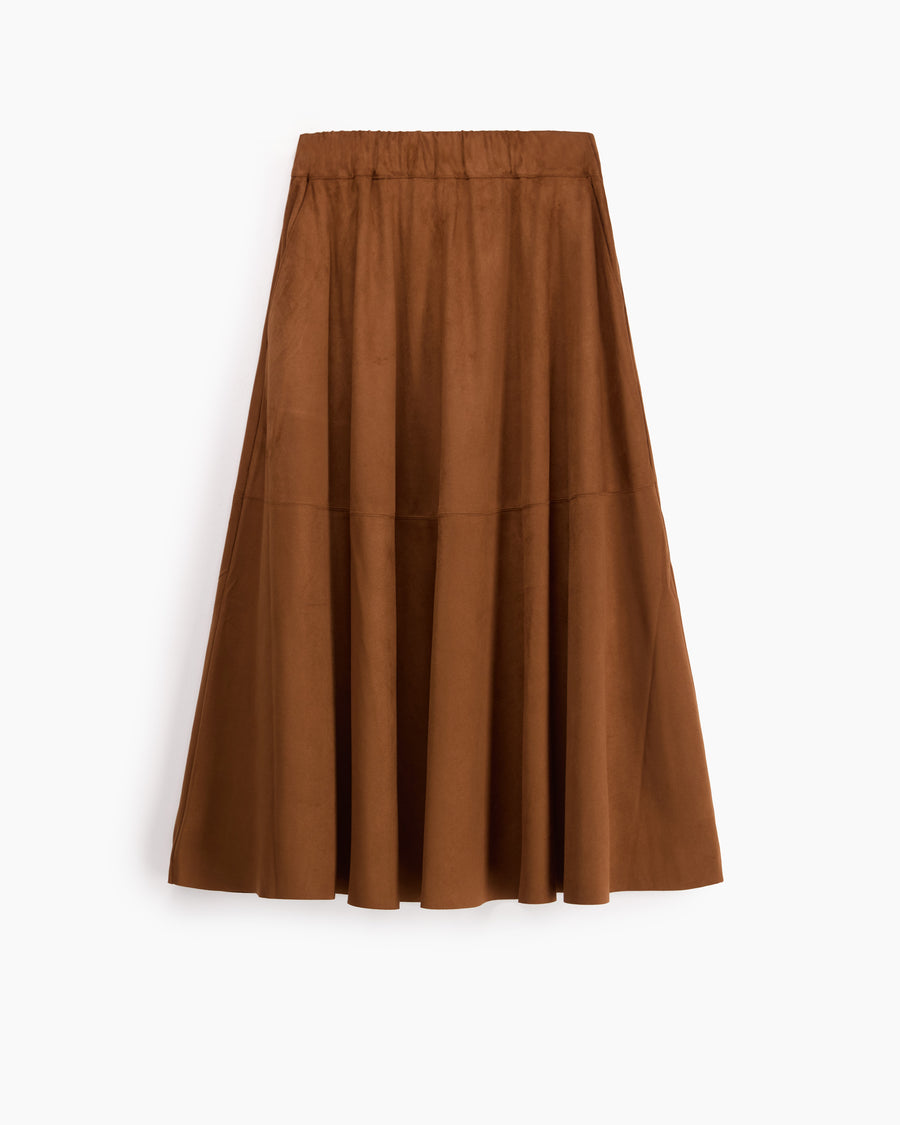 Scaglione SKIRT RUOTA ECOSUEDE CHOCO