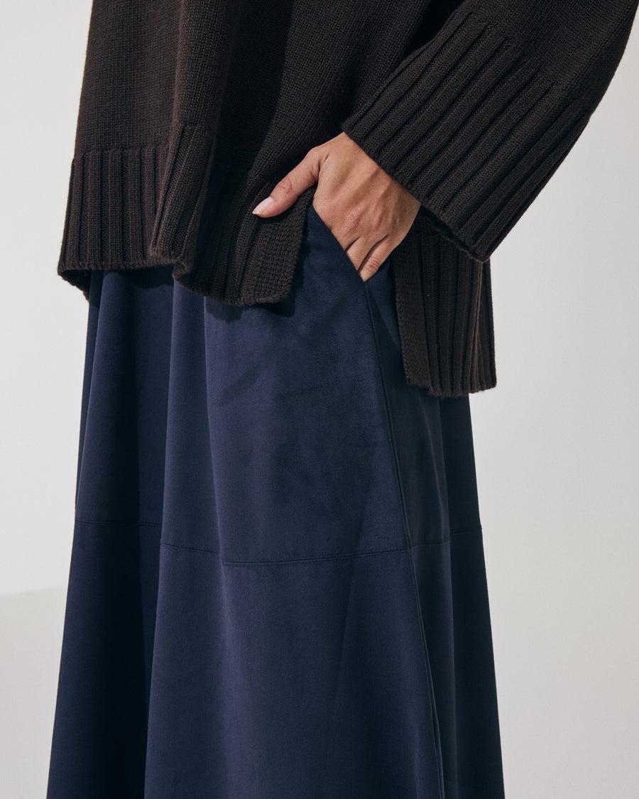 Scaglione SKIRT RUOTA ECOSUEDE NAVY
