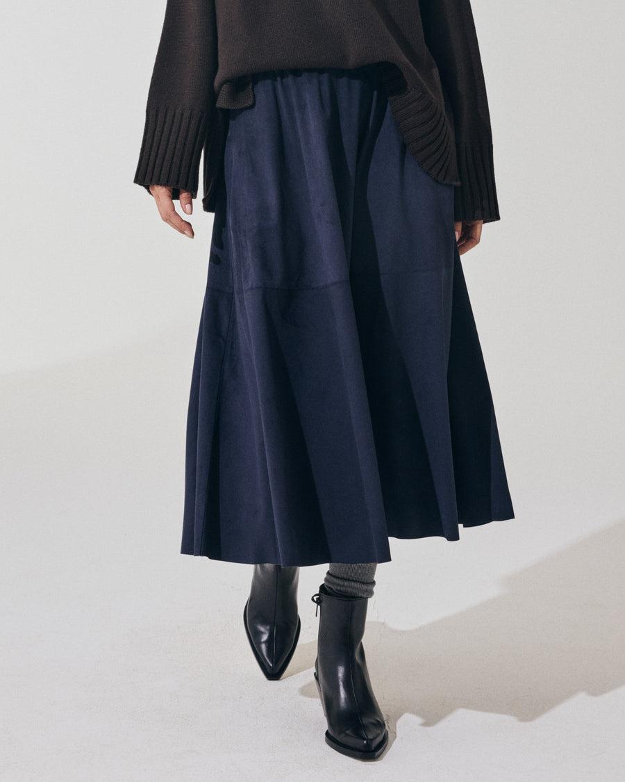 Scaglione SKIRT RUOTA ECOSUEDE NAVY