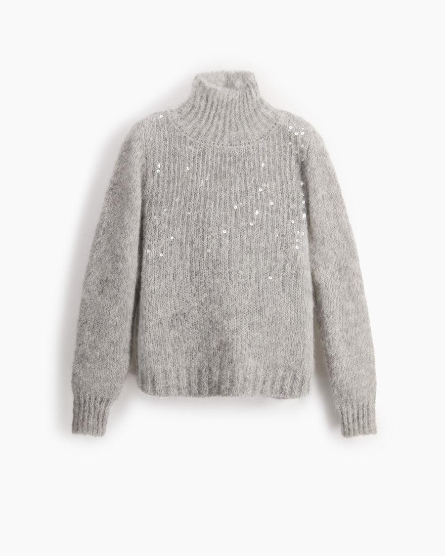 Scaglione T.NECK TRAPEZIO PAILLETTES GREY