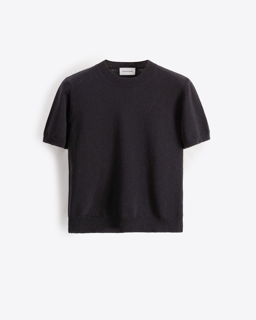 Scaglione T-SHIRT SLIM MIX CASH BLACK
