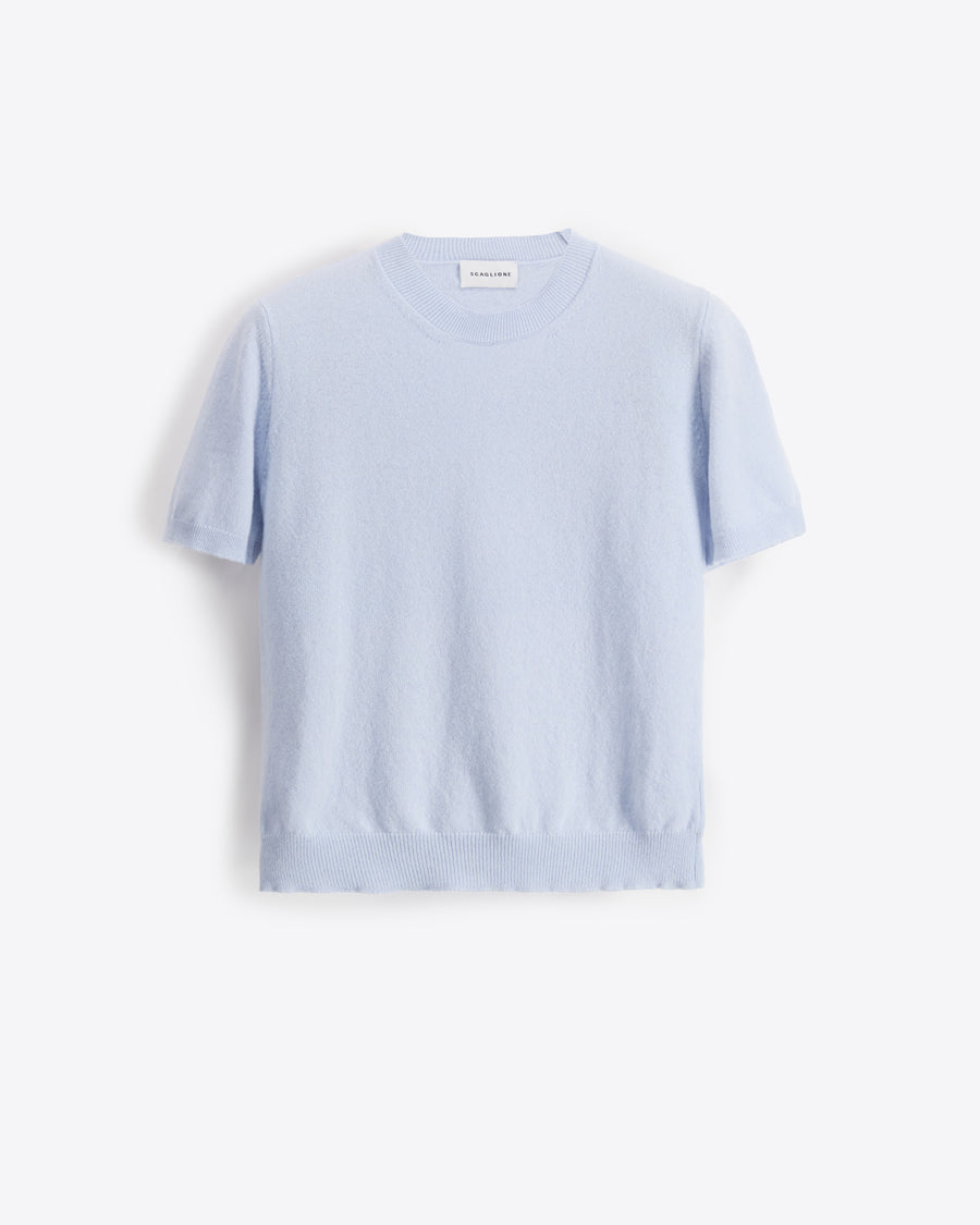 Scaglione T-SHIRT SLIM MIX CASH CELESTE