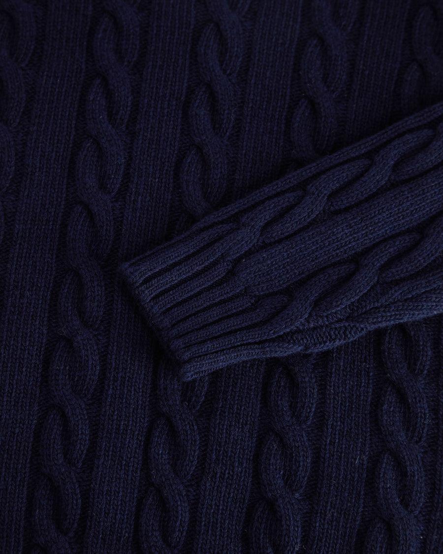 Scaglione TURTLE NECK CABLES MIX CASH NAVY