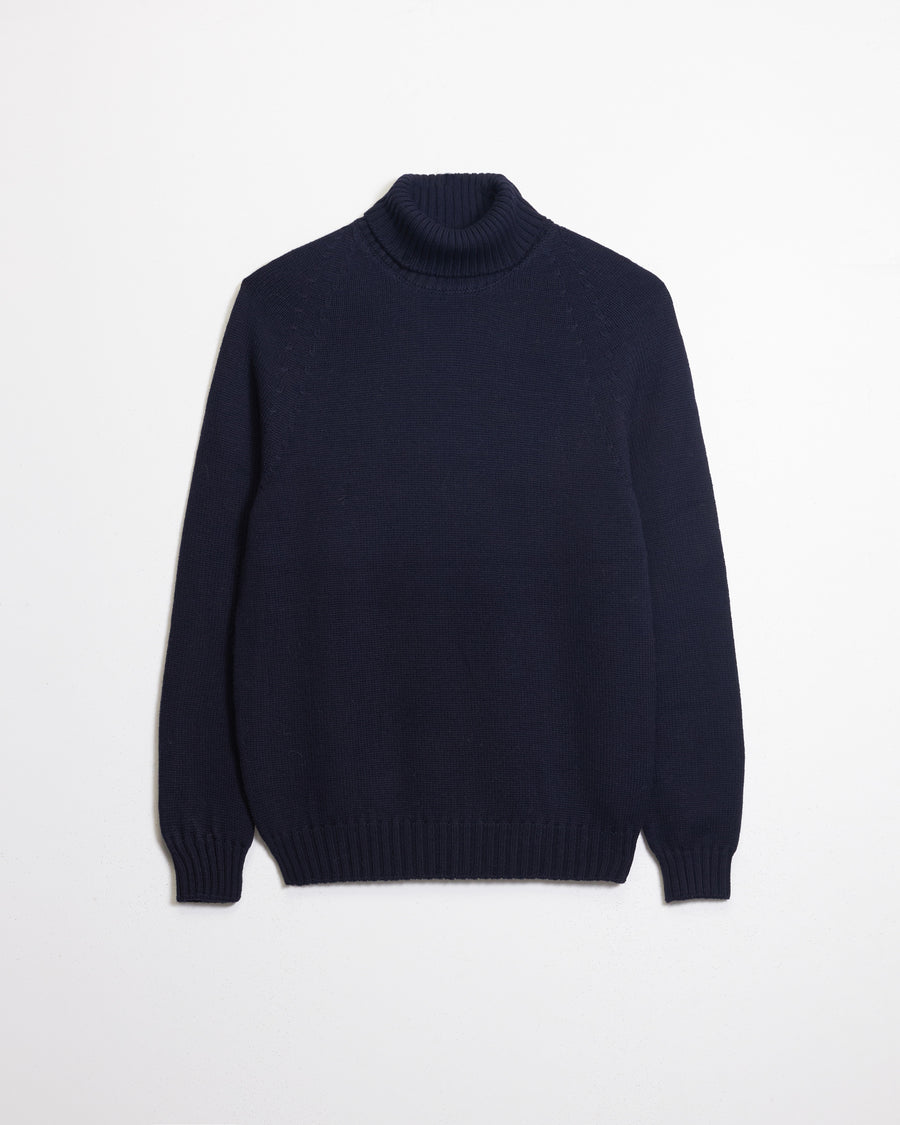Scaglione TURTLE NECK CASH-SILK NAVY