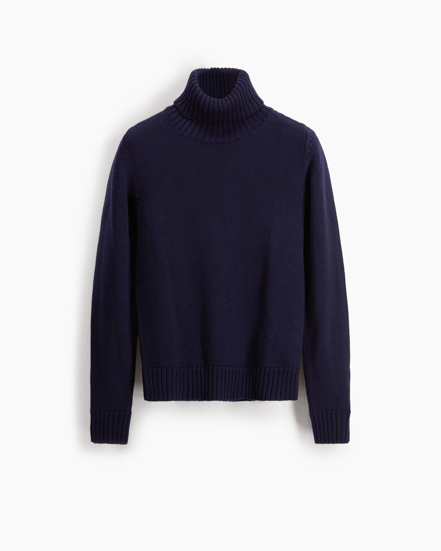 Scaglione TURTLE NECK MERINO SOFT NAVY