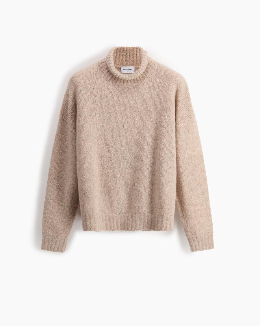 Scaglione TURTLE NECK OVER PUFFED CASHMERE BEIGE
