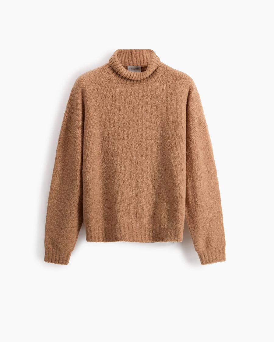 Scaglione TURTLE NECK OVER PUFFED CASHMERE CAMEL