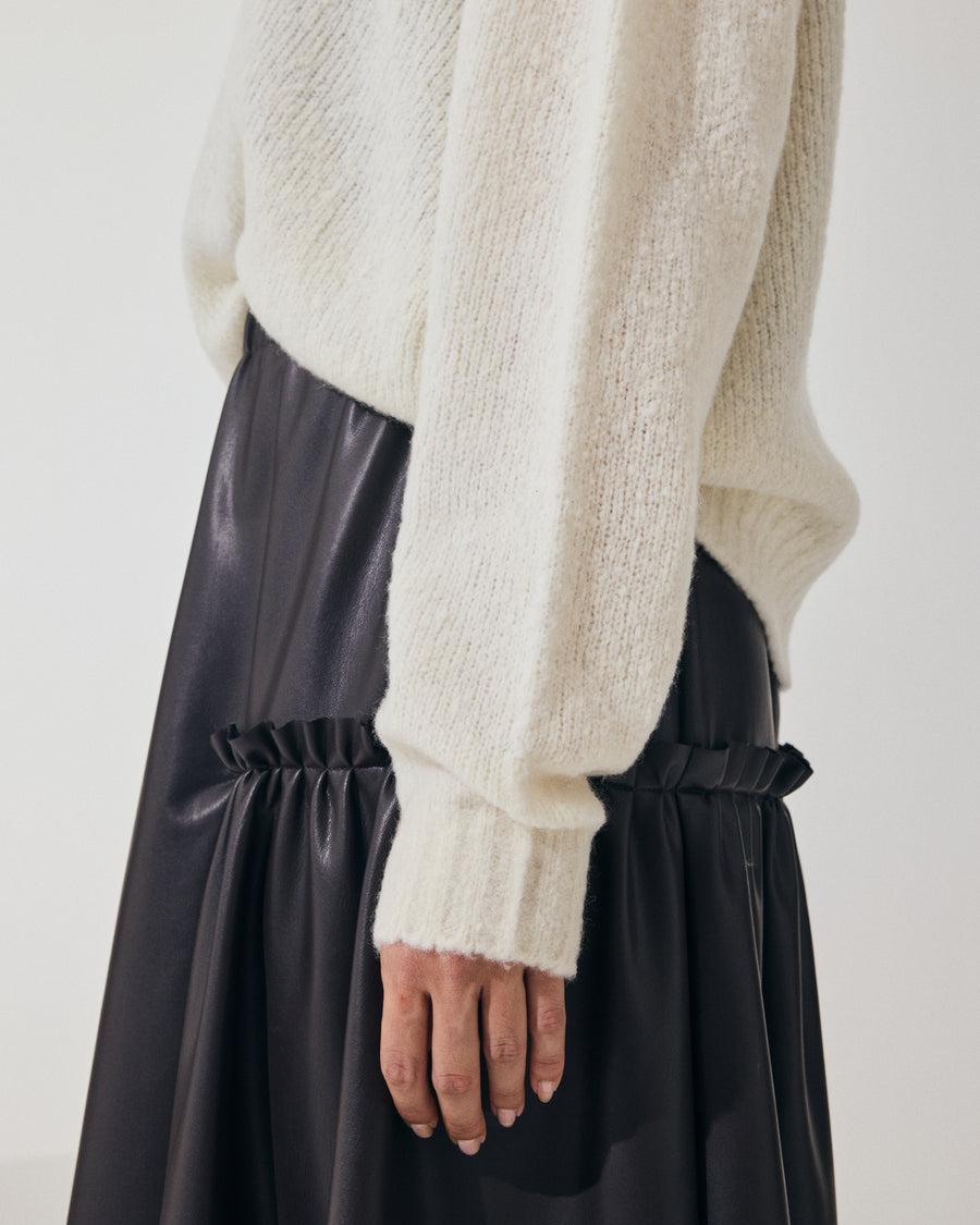 Scaglione TURTLE NECK OVER PUFFED CASHMERE MILK