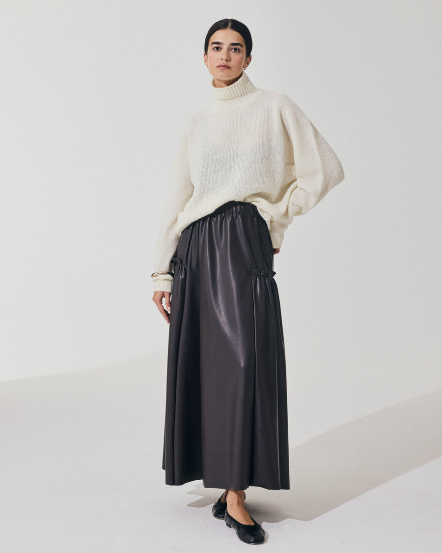 Scaglione TURTLE NECK OVER PUFFED CASHMERE MILK