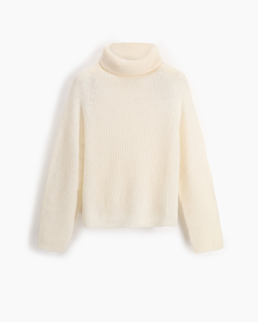 Scaglione TURTLE NECK RAGLAN FISHERMAN MILK