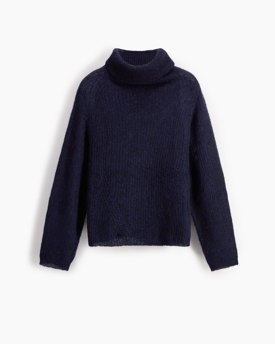 Scaglione TURTLE NECK RAGLAN FISHERMAN NAVY