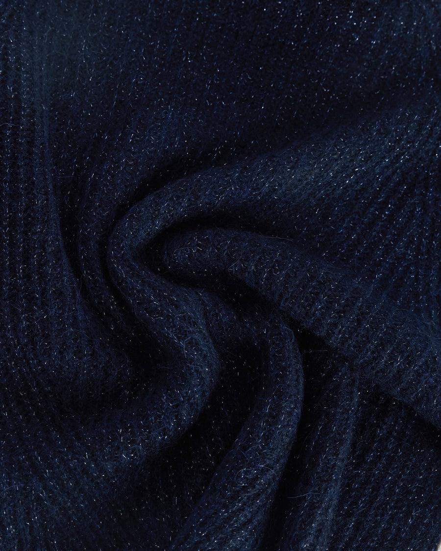Scaglione TURTLE NECK RAGLAN GLITTER NAVY