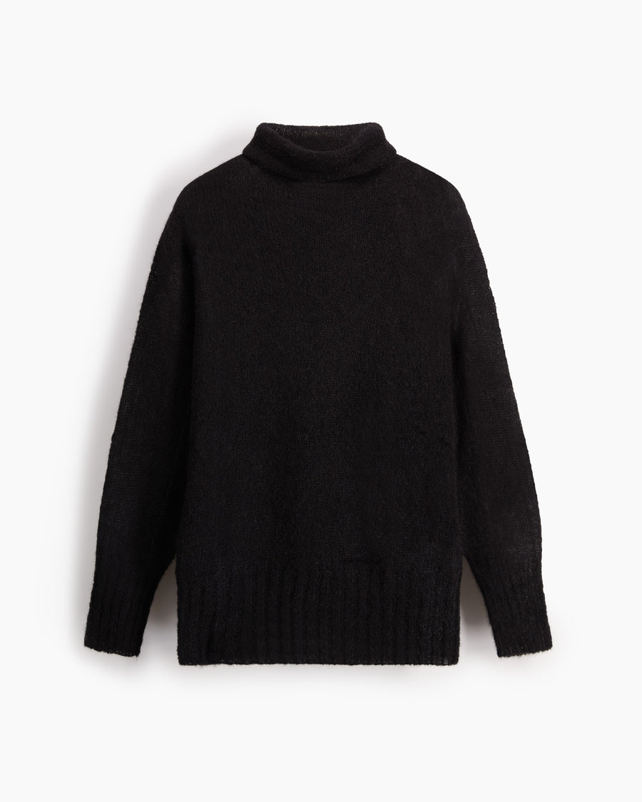 Scaglione TURTLE NECK RAGLAN SEAMLESS BLACK