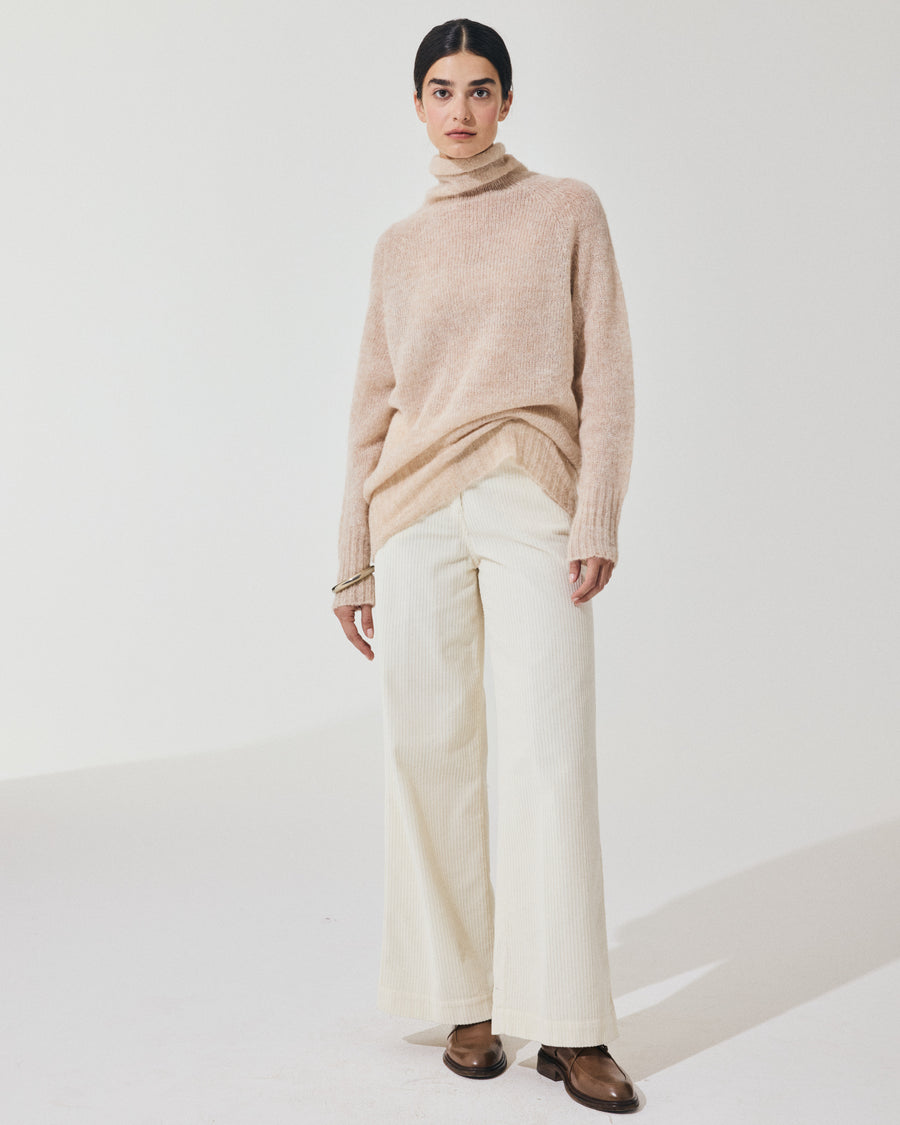 Scaglione TURTLE NECK RAGLAN SEAMLESS SAND