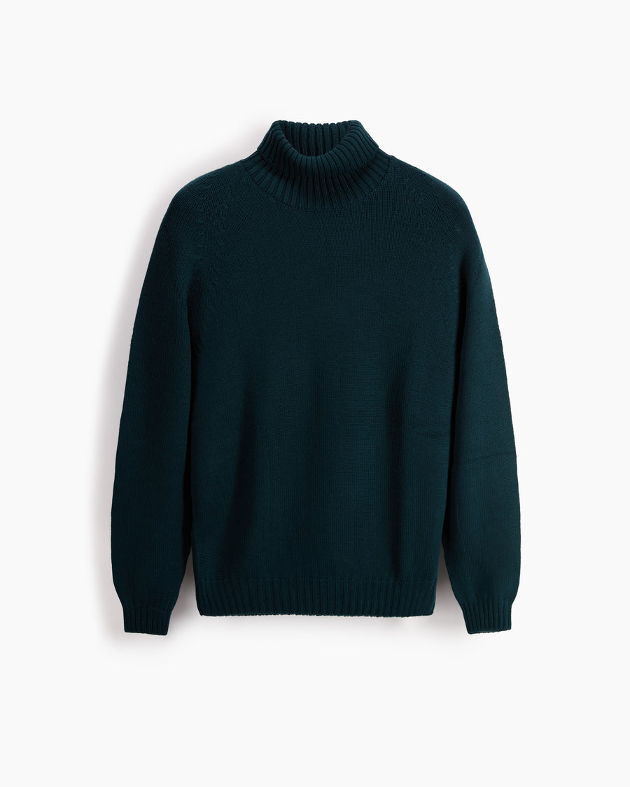 Scaglione TURTLE NECK RAGLAN SOFT MERINO FOREST