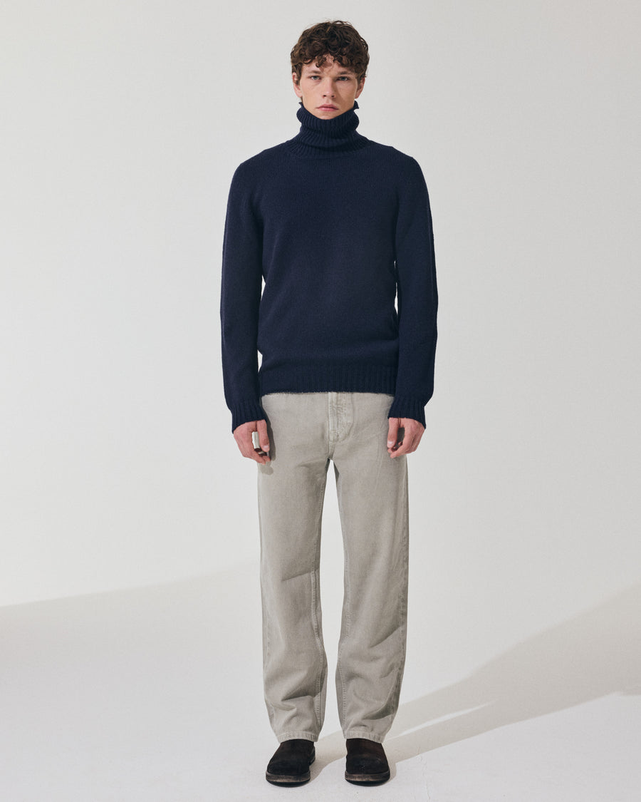 Scaglione TURTLE NECK SEAMLESS SOFTWOOL DKNAVY