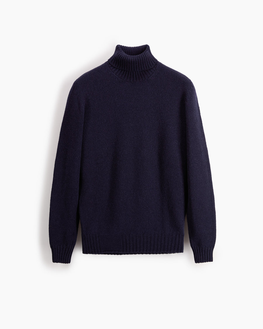 Scaglione TURTLE NECK SEAMLESS SOFTWOOL DKNAVY