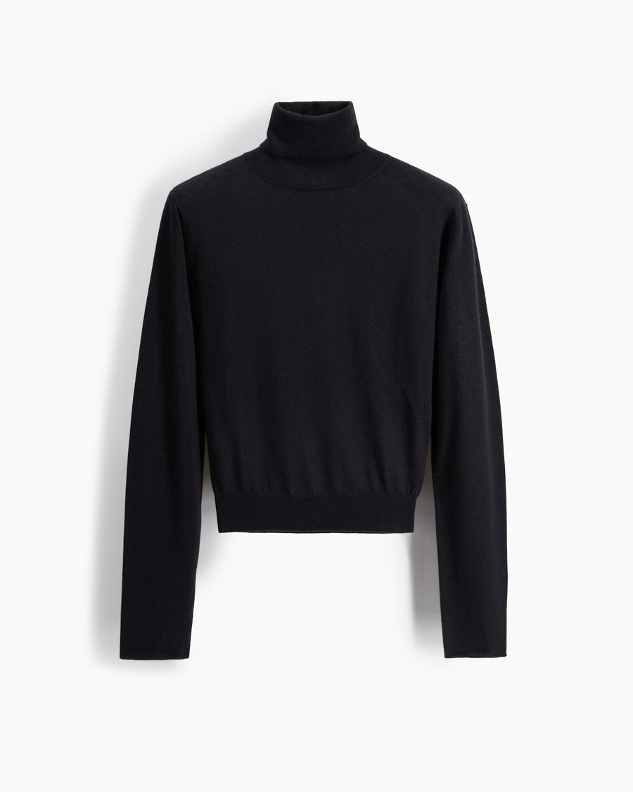 Scaglione TURTLE NECK SLIM KASHSILK BLACK