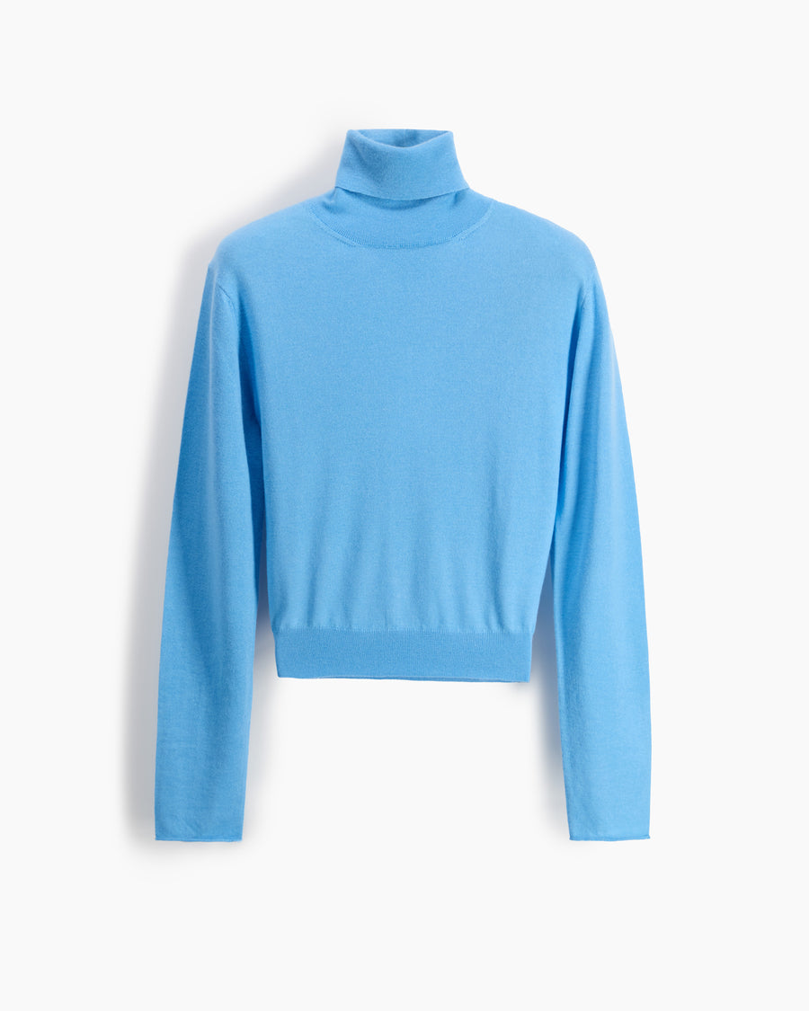 Scaglione TURTLE NECK SLIM KASHSILK CELESTE