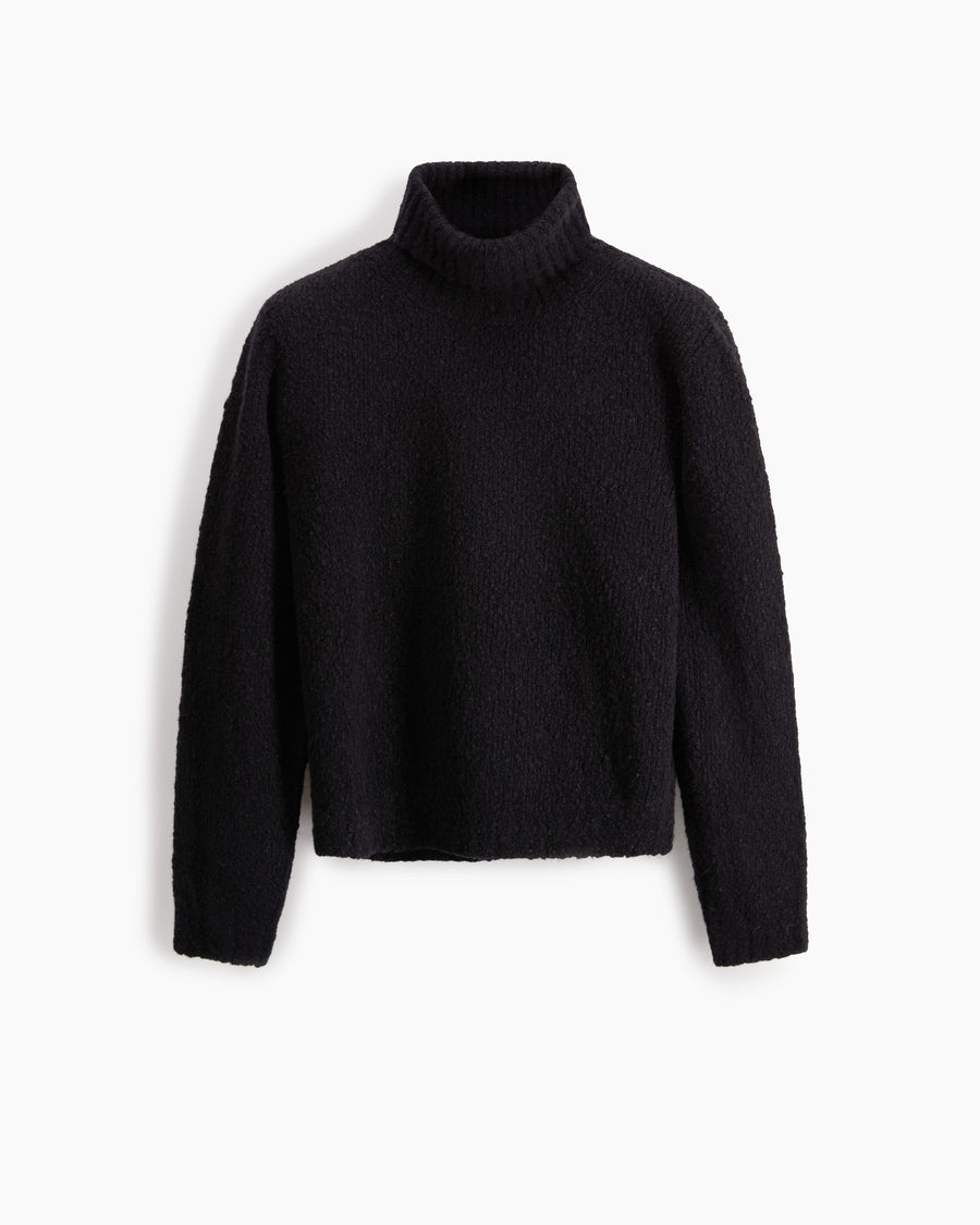 Scaglione TURTLE NECK SLIM PUFFED CASHMERE BLACK