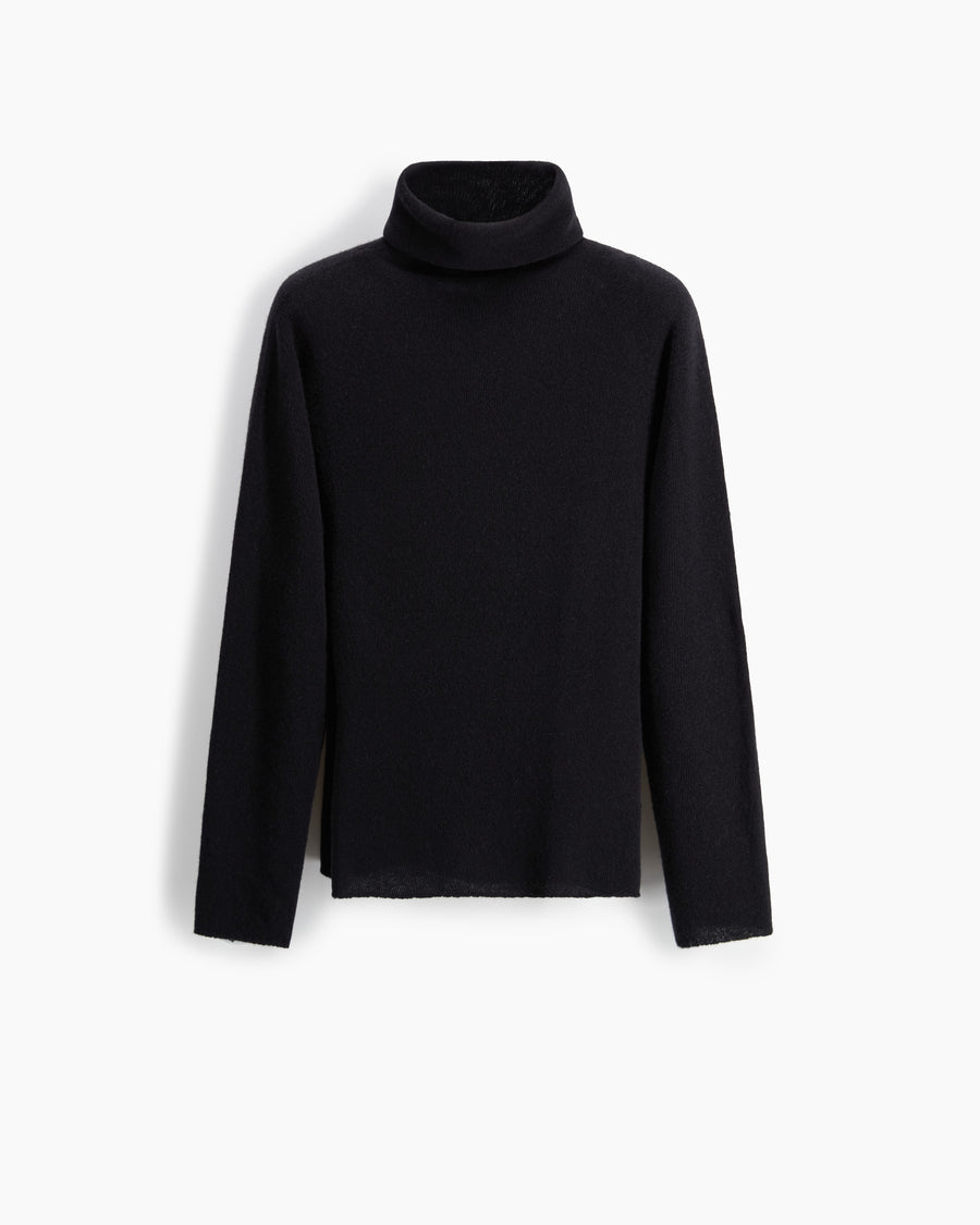 Scaglione TURTLE NECK SLIM RAGLAN SEAMLESS BLACK