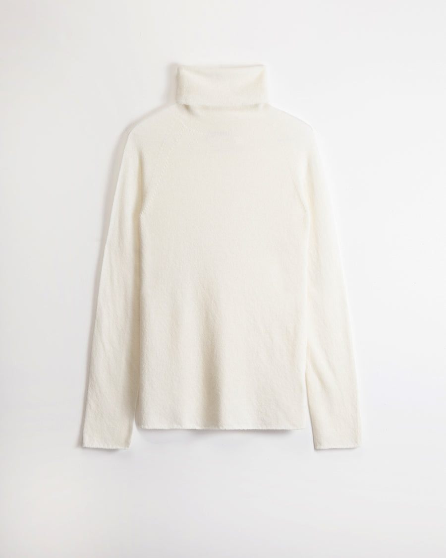 Scaglione TURTLE NECK SLIM RAGLAN SEAMLESS MILK