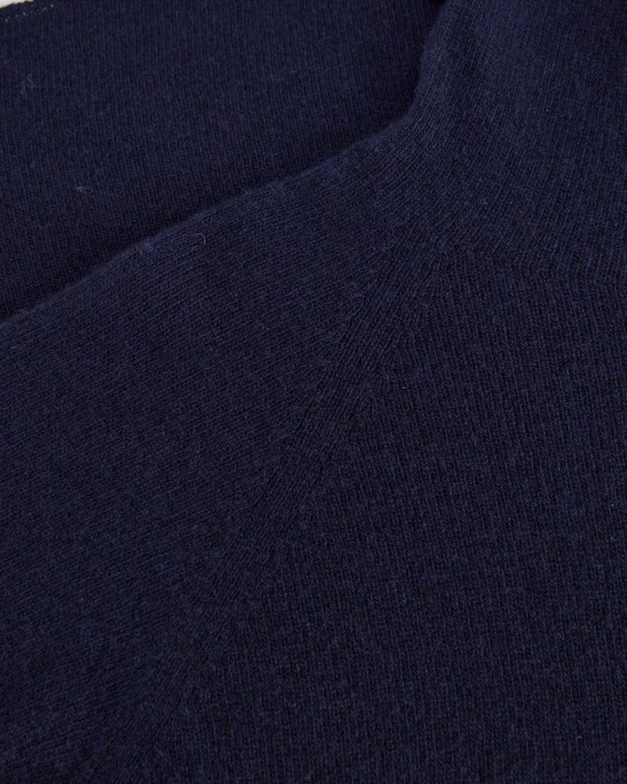 Scaglione TURTLE NECK SLIM RAGLAN SEAMLESS NAVY